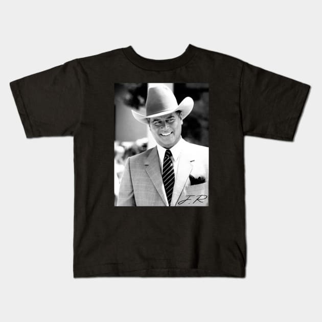 JR - Larry Hagman Kids T-Shirt by HectorVSAchille